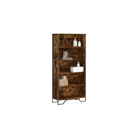 Bibliothèque chêne fumé 80x31x169 bois d'ingénierie (1/5)