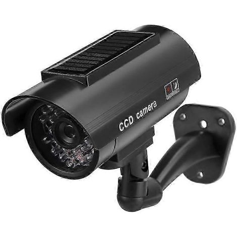 Fausse caméra 2026 avec lumière caméra de surveillance factice rotative à 360° pour la sécurité domestique (1/5)