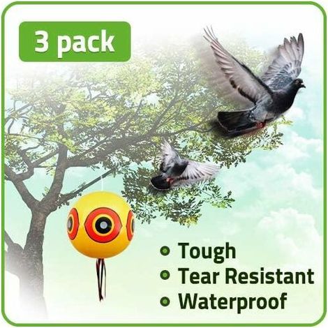 Ballons à insectes - Pour repousser les pigeons, les corbeaux et plus - À utiliser avec les ultrasons/pointes/filet - Lot de 3 (1/4)