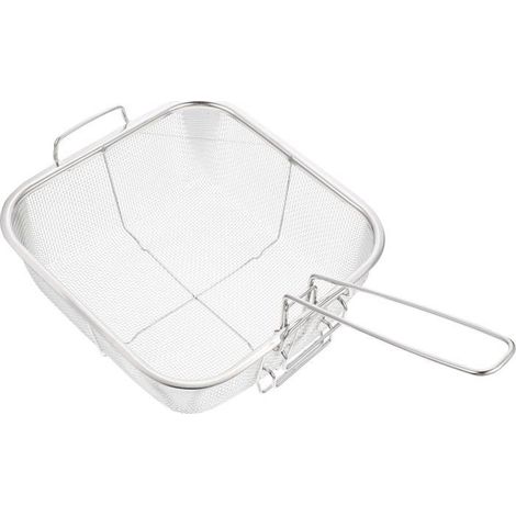 Panier friture carré 24x24 cm – Filtre égoutteur multifonction – Argenté – Cuisine