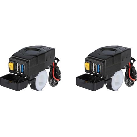 2X C1FB 20-80 V Chargeur USB pour Guidon de VéLo ÉLectrique 24 V 36 V 48 V 60 V QC3.0 Adaptateur de Chargeur (LumièRe Rouge) (1/3)