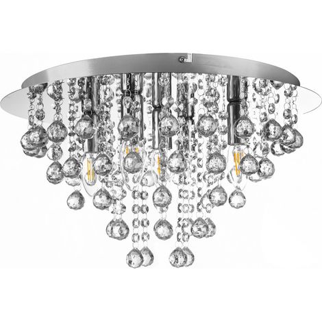 Globo - plafoniera - LONDON - cromo - vetro - Ø 46cm - E14 - (1/3)