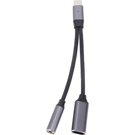 Adaptateur de câble casque USB-C vers prise jack 3,5 mm, 480 Mbps, compatible avec la charge rapide 100 W, connecteur USB-C mâle vers prise jack 3,5 mm 2 en 1