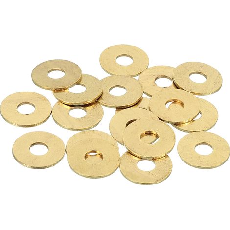 28Pcs Rondelle Métal Plate Laiton, Kit Rondelles Cuivre M5 Pour Freinage, 5mm ID, 16mm OD, 1mm Épaisseur Pour Boulons Vis Réparation, Construction (1/5)