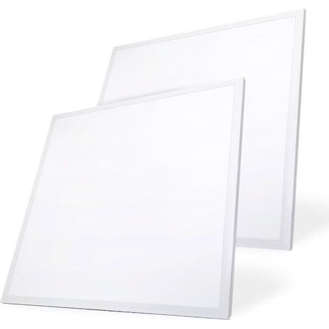 Lot de deux panneaux lumineux LED pour plafond, 30x60cm, blanc LED intégrée 30W, adapté aux bureaux, salons, etc.