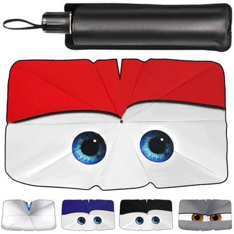 Pare Soleil Voiture Avant avec Design Adorable d'yeux, 140 x 79 cm, Vient avec Sac de Rangement, Convient Aux Voitures et Aux SUV (1/5)