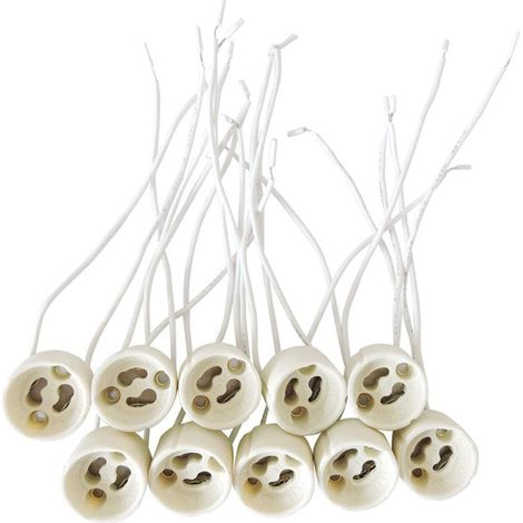 Lot de 20 douilles GU10 céramique 15cm fil silicone haute qualité, connecteur pour ampoule GU10, support de lampe résistant à la chaleur (1/5)