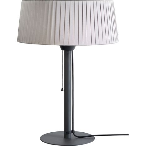 Chauffage de Terrasse Moderne en Acier Autoportant Électrique 1500 W Halogène Portatif Accessoire de Jardin Patio Gris Olleria