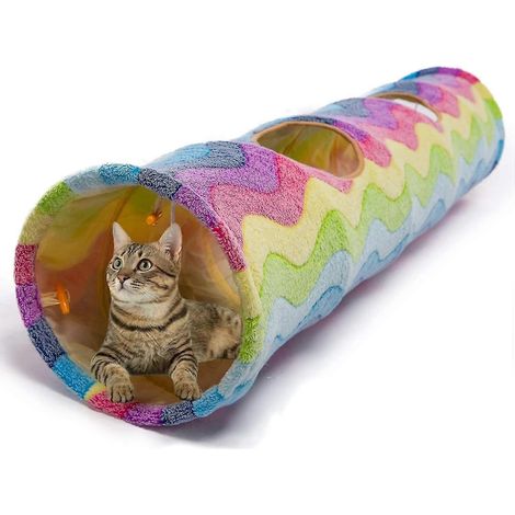 Plüschtunnel mit Ball für Katze, Kätzchen, Hund und Kaninchen, 120 cm (47,2 Zoll) (1/5)