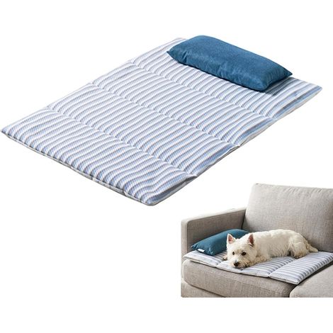 Tapis de refroidissement pour chien, doux, portable, grand lit lavable avec oreiller, tapis de refroidissement pour animal domestique, canapé, voiture, patio, maison, salon, chambre à coucher, chiot (1/5)