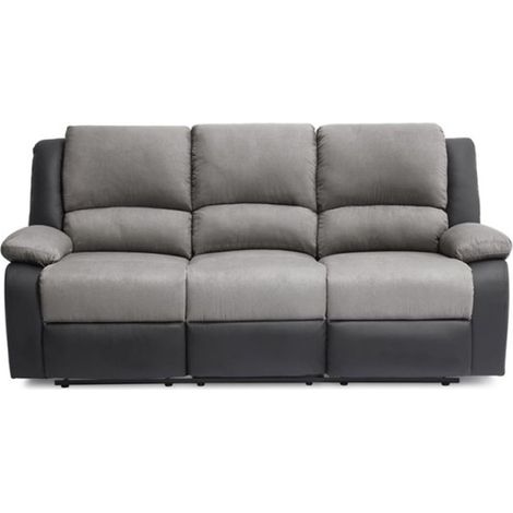 Canapé de Relaxation "Polo" 193cm Gris & Noir (1/5)