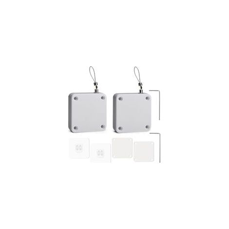 Blanc Ferme-Porte Automatique, 2 Pièces Capteur Automatique sans Trou, Ferme-Porte Automatique Avec Capteurs Avec Cordon de Serrage, Sans Perforation Pour chambre à coucher