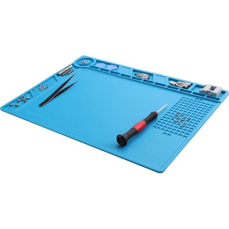 [JAMAIS UTILISÉ] Tapis de soudure magnétique en silicone résistant à la chaleur à 500 °C, tapis de réparation pour appareils électroniques, tapis pour pistolets à souder, brasage(350 mm x 250 mm)