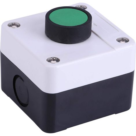 Boîte de Commande avec Bouton, 68 x 72 x 54mm N/O Vert Poussoir étanche IP54 Interrupteur D'arrêt D'urgence Momentané pour Boîte de Protection électrique de Machine Industrielle pour Ouvre-Porte (1/5)