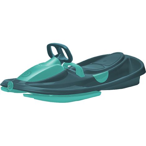 Slittino Bob a 2 Posti Sterzabile con Freno 98x56 cm Plastica Stratos Titan Blu (1/5)