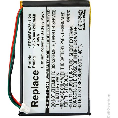 NX - Batterie GPS pour Garrmin 3.7V 1200mAh - ED38BD4251U20010-00621-15 (1/4)