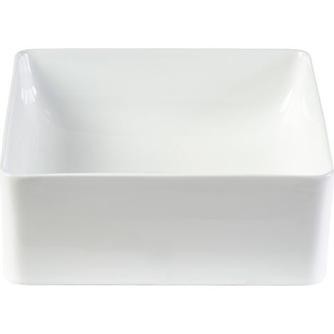Vasque carrée en céramique blanche L30.5 cm CLEMI (1/2)