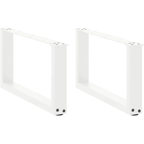 Couchtischbeine U-Form 2 Stk. Weiß 60x(30-31) cm Stahl