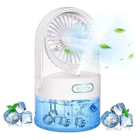 Ventilateur brumisateur oscillant LAKJWO 40W 3 vitesses H6,7cm D3,7cm connecté Blanc