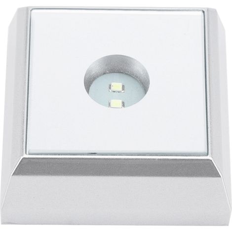 Support de pied de lampe LED carré, pour statue en cristal acrylique, affichage d'artware, argent