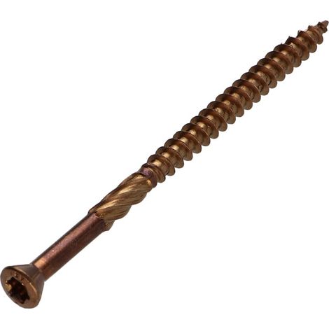 Vis terrasse TEKOR Tête fraisée Cranté TORX T25 5X50 Pointe antifendage type 17 Inox A2 BRUNI-30 pièces