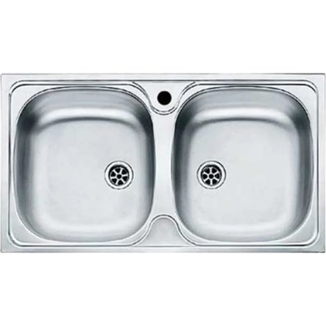 Lavello mepamsa lineal 78.43 inox doppia vasca scolapiatti