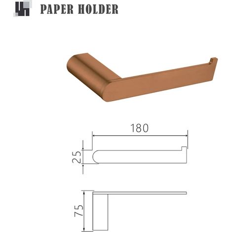 (Porte-papier toilette A) Porte-serviettes/porte-papier toilette/porte-mouchoirs en or rose brossé, crochet pour peignoir, porte-gobelet, porte-brosse WC/porte-savon, accessoires de salle de bain (1/5)