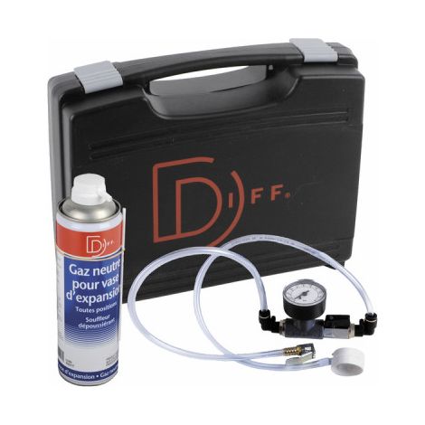 Vase d'expansion 10L – Gonflage aérosol gaz neutre – Kit manomètre avec raccord à clipser – Mallette 247x177x76mm