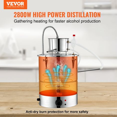 Distillateur Alambic Intégré 50 L Chaudière à Spiritueux en Inox Alimentaire Distillateur d'Alcool et d’Eau avec Pompe Baril de Con… (1/5)