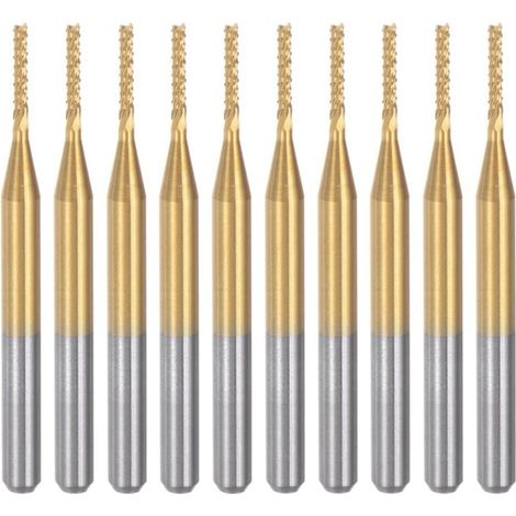 Titan-Hartmetall-Gravierfräser, 10 Stück, CNC-Fräser für Leiterplattenmaschinen, 1/8-Zoll-Schaft, 1,2 mm