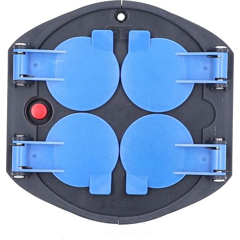 insert de prises pour enrouleur de câble, 4 prises avec terre, avec clapets de protection bleu, intérieur IP20, interrupteur thermique, 230 V 16 A (1/5)