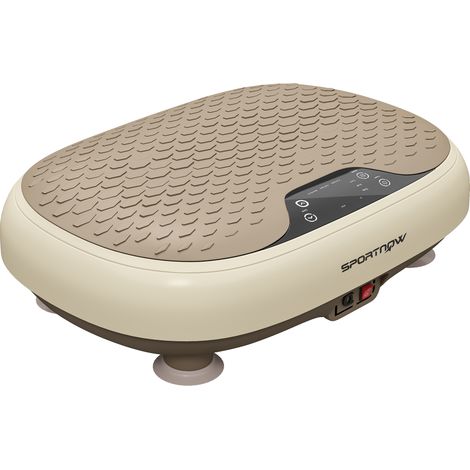 Vibrationsplatte, 20 Geschwindigkeitsstufen, 3 Programme, LED-Anzeige und Fernbedienung, 46 x 33 x 13,5 cm, Beige (1/5)