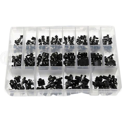 250 Stück 6x6mm 12x12mm taktile Drucktaster, Mikro-Momentan-Taster-Sortiment