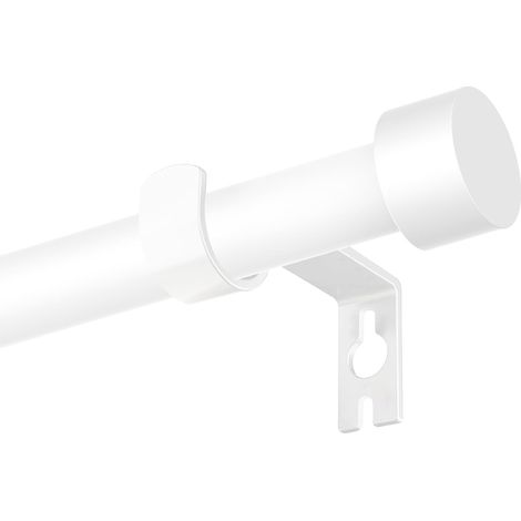 16mm Barre à Rideaux Extensible 63-303cm, Tringle à Rideaux Blanc avec Embouts Décoratifs et Supports pour Chambre à coucher, Salon (1/5)