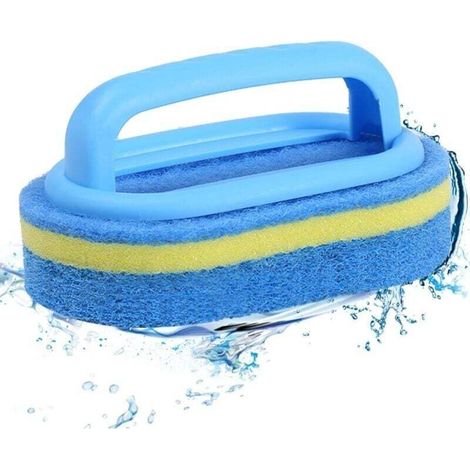 Poolbürste mit Griff, Reinigungsbürste mit 3 Lagen verdicktem Schwamm, zur Reinigung von Pools, Whirlpools, Badewannen, Wänden, Spiegeln und Glas. Crezuo (1/4)