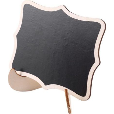 Mini Tableau Noir - Bois - 10 x 7,6 cm - Pour Étiquetage Mariage Anniversaire Buffet Bureau - Lot de 60 (1/5)