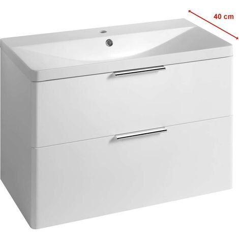 Aqualine Deneb - Waschtischunterschrank 81x55x39 cm, matt weiß DN284 (1/5)