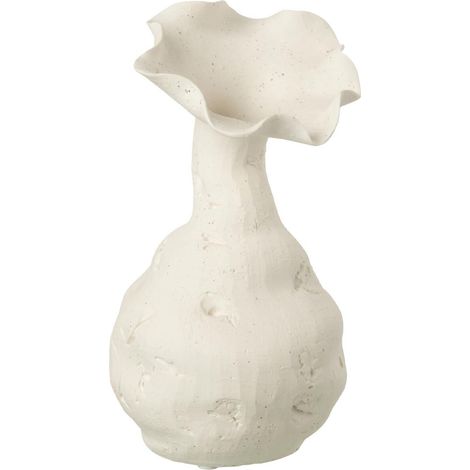 Vase Déco en Céramique "Helix" 24cm Blanc (1/4)