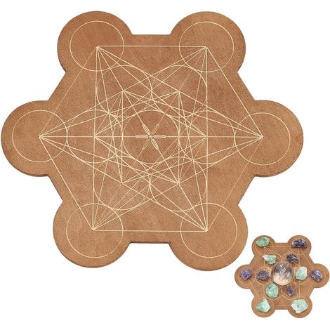 Tableau en treillis de cristal, bois, tableau à grille géométrique, planche de divination pratique pour cristaux, planche décorative en bois pour pierres, géométrie, dessous de verre massif (1/5)