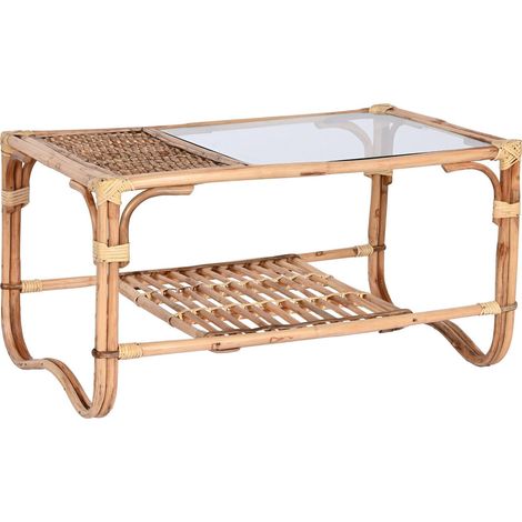 Table basse élégance naturelle en rotin et bambou - Naturelle, bambou et rotin authentiques (1/5)