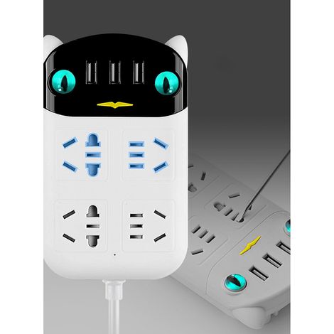 Multiprise avec ports USB intelligentes, bandeau prise ABS ignifuge pour maison bureau dormatoire (1/5)