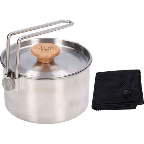 Casserole à nouilles instantanées en acier inoxydable de 1000 ml pour le camping et les barbecues, cafetière portable multifonctionnelle, bouteille d'eau avec poignée amovible, idéale pour la cuisine (1/5)