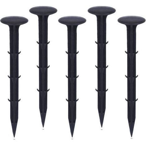 Plastique Piquets de Fixation de Jardin,pour Jardin pour la Fixation des Tissus Anti Mauvaises Herbes Protection Contre Les UV (50 pièces, Noir) (1/5)