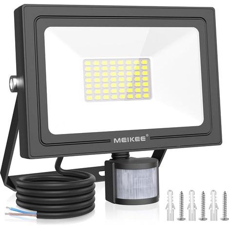 50W Projecteur Led avec Détecteur de Mouvement 30s 4700LM Blanc Froid 6500K IP66 Étanche Éclairage de Sécurité Spot LED avec Detecteur pour Exterieur, Jardin, Patio, Garage, Entrée (1/5)