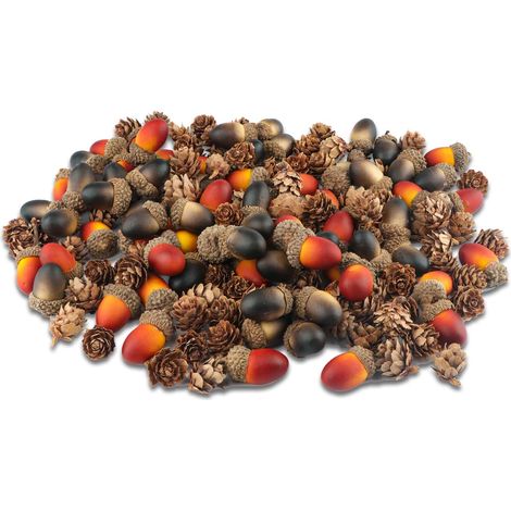 Pommes de Pin et Glands Artificiels, Lot de 240 Mini Pièces, Décoration d'Automne et de Thanksgiving, Ornements pour Sapin de Noël, Table et Mariage (1/5)