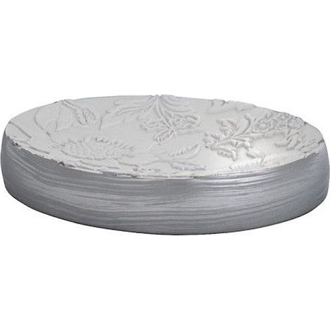 AQUASANIT Damasco portasapone bianco/argento codice prod: QD6110WK