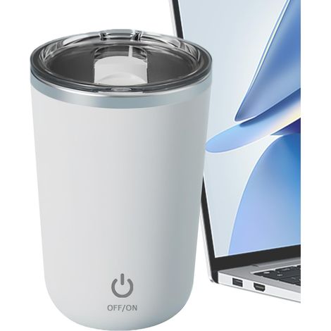 Tasse mélangeur rechargeable et portable 350 ml – Tasse à café avec mélange automatique magnétique, pour boissons chaudes et froides, thé, smoothies, femmes, hommes professionnels (1/5)