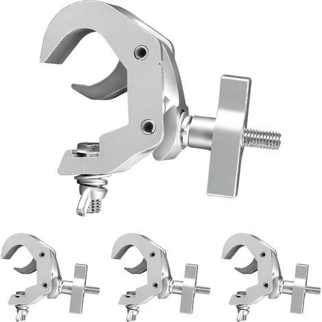 Équipement et accessoires d'éclairage de scène, Pinces en C en aluminium pour échafaudages, durables et réglables, 40-52 mm, avec une portée de 150 kg/330 lb (Lot de 4) (1/5)