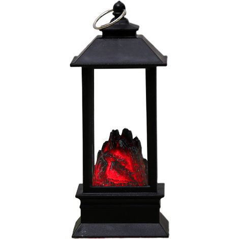 Lampe à vent de Noël, imitation feu de charbon noir, petite lampe à flamme décorative pour cheminée. (1/5)