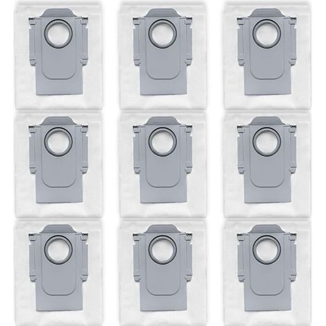 9 Sacs à poussière compatibles avec Roborock Qrevo Série (Curv, Curv 2 Pro, CurvX, Curv S5X, Edge, Master, MaxV, Plus, Pro, S, Slim, S5V), QV 35A / 35S, S8 MaxV Ultra, Saros 10 / 10R / Z70 (1/4)